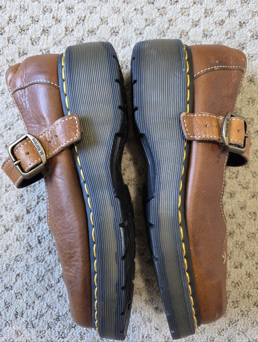Vintage Dr. Martens Mary Jane Shoes with Yellow Stitching - Picture 7 of 9